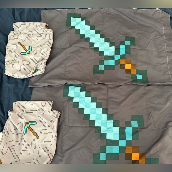 Minecraft new queen pillowcase with Two storage bag - Picture 3 of 5